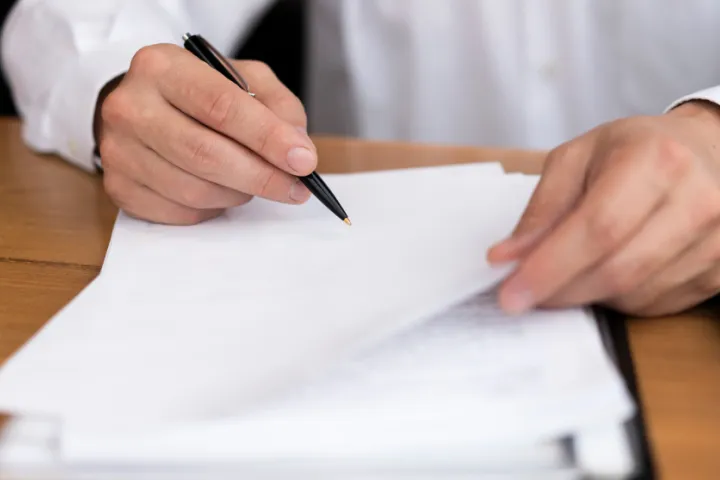 Signing paper
